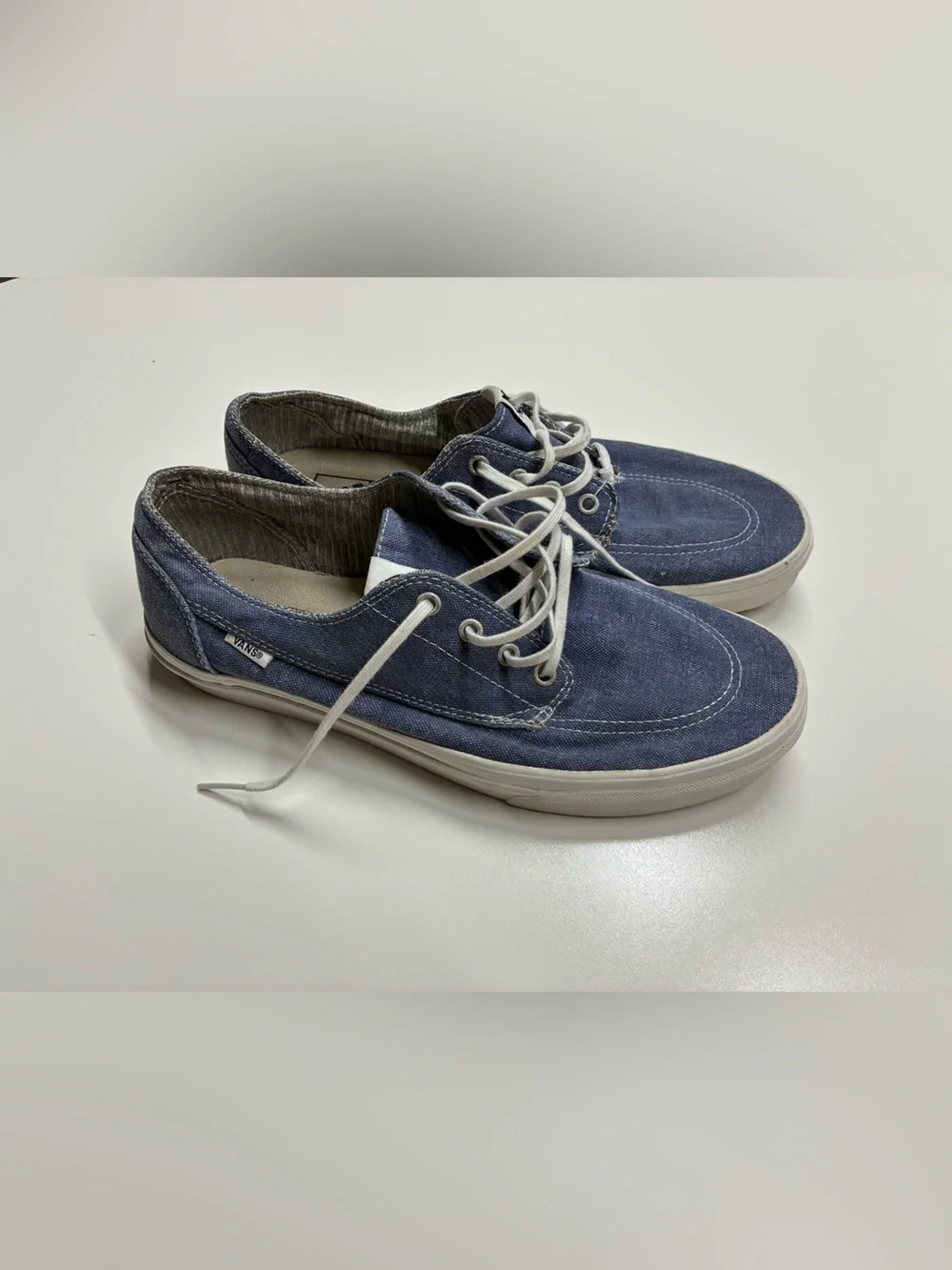 Vans Brigata Canvas Boat Shoes Men’s Size 11 Denim Blue Needs Laces